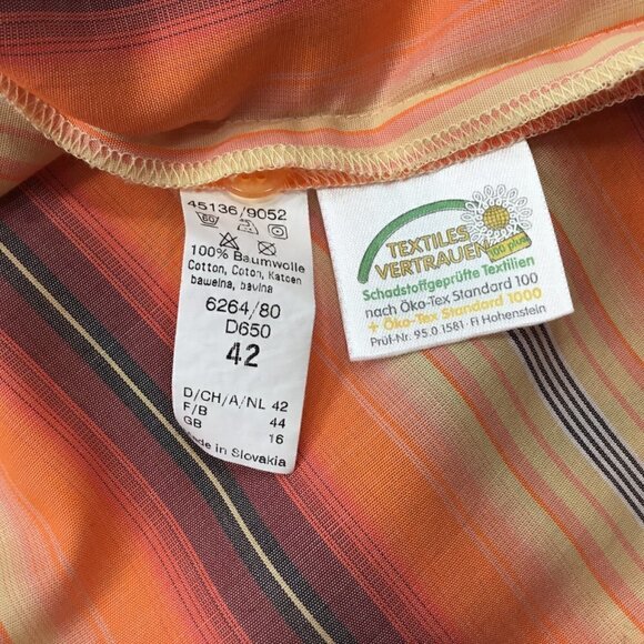 Eterna Excellent Cotton Striped Women's Top Blouse Button Front EUR Size 42 US L - Picture 4 of 10